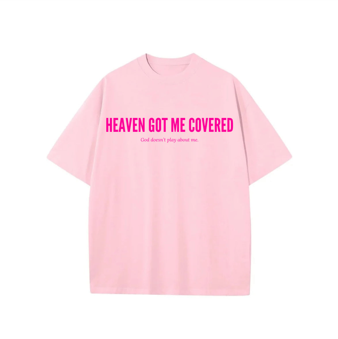 “COVERED BY GRACE”-PINK OVERSIZED TEE