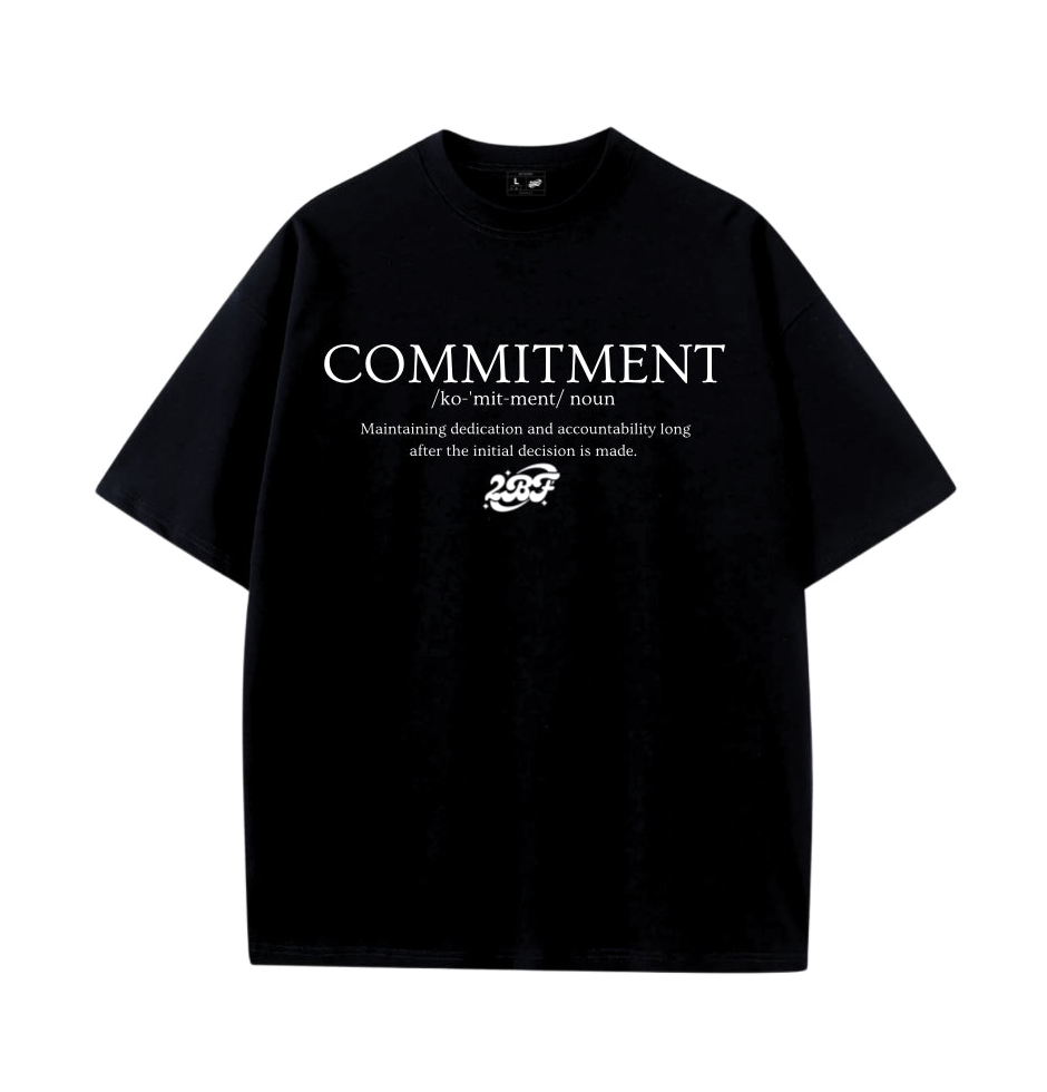 “COMMITMENT”-OVERSIZED BLACK TEE