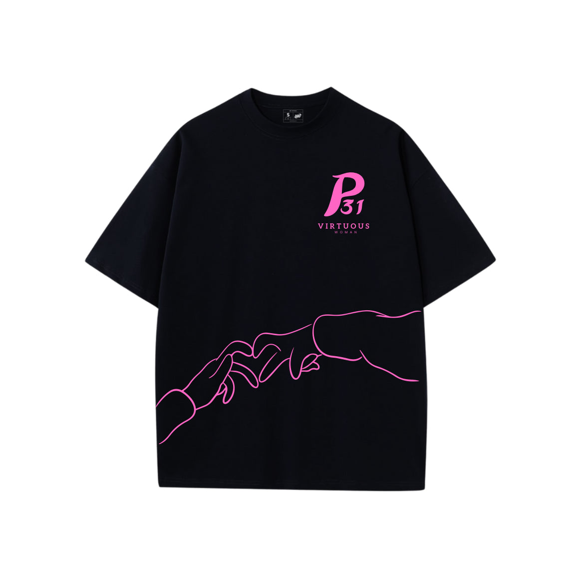 “VIRTUOUS WOMAN”-OVERSIZED BLACK TEE